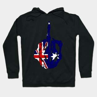 Skeleton Middle Finger Australia Flag Hoodie